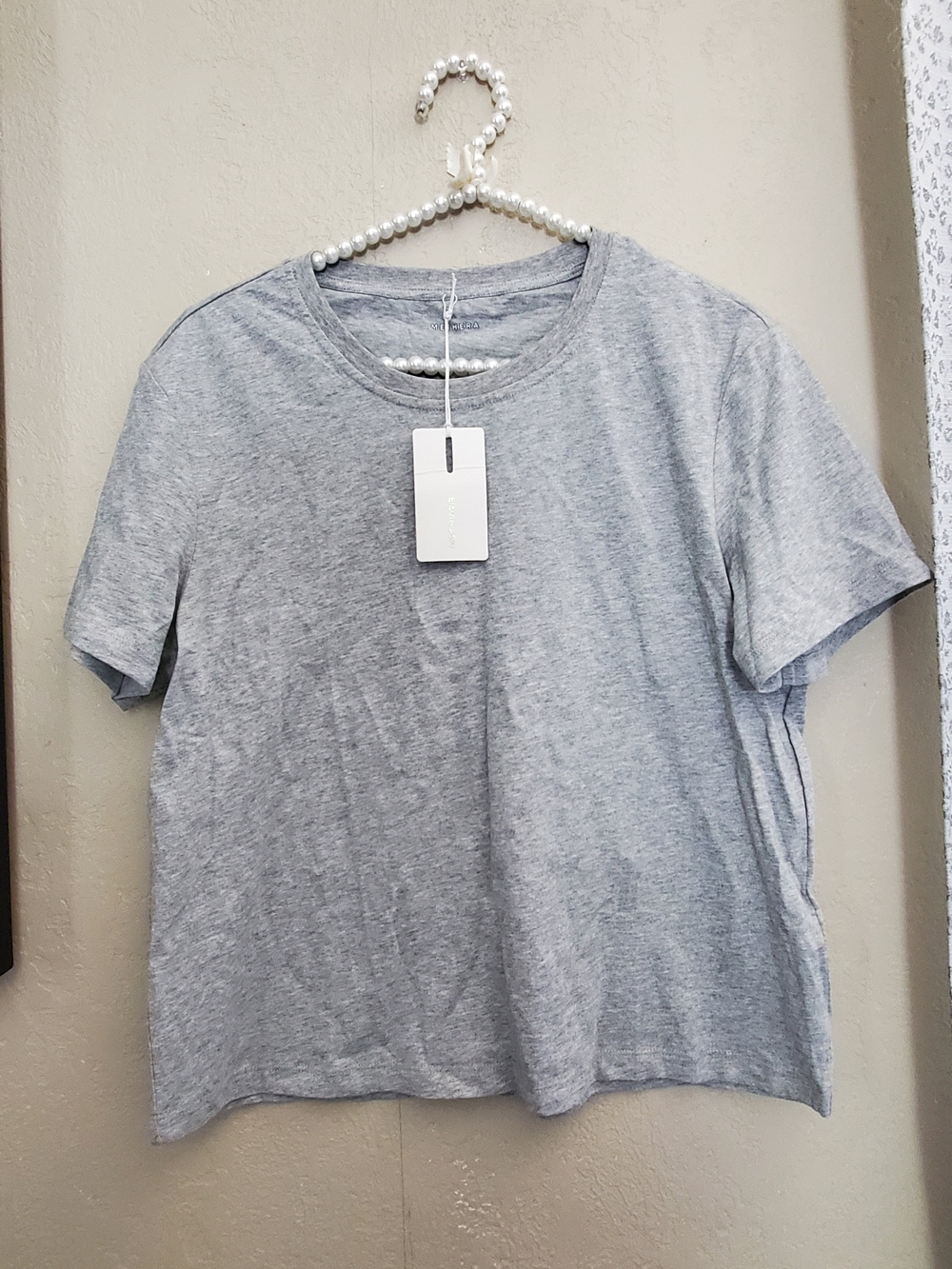 Women's Crew Neck Short Sleeve Tee - Light Gray